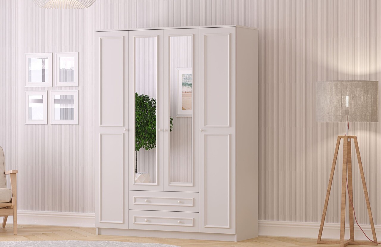 Dulap pentru haine, Hanah Home, Rb-186-03, 140x210x52 cm, Alb mat - imagine 7